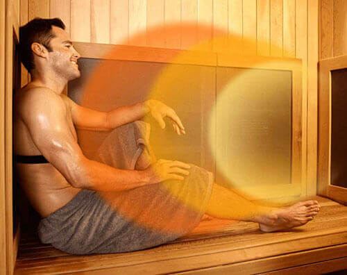 Man inside Infrared Sauna